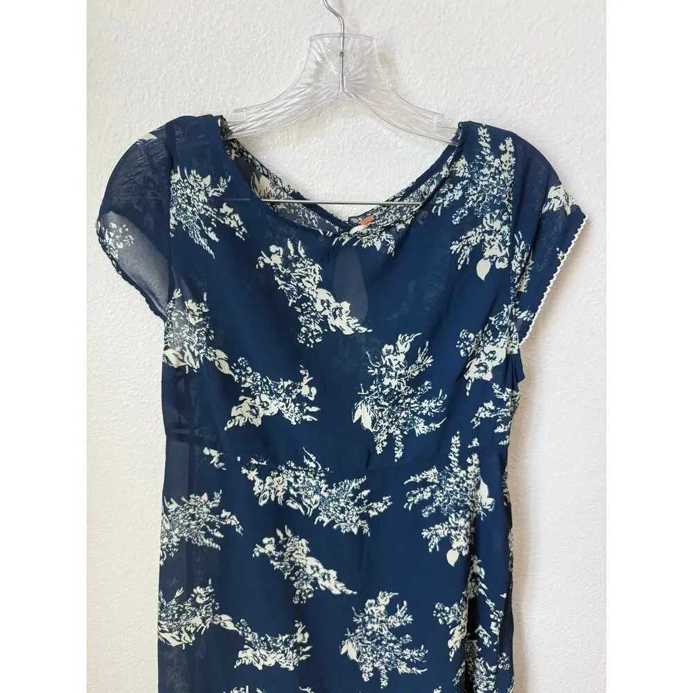 Free People Mazzy Mini Dress Navy Combo Size Medium